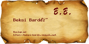 Beksi Bardó névjegykártya